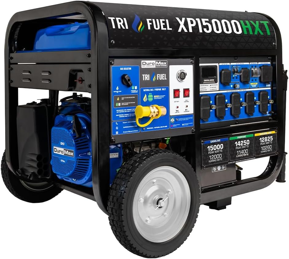 DuroMax XP13000HX 13,000-Watt Dual Fuel Portable Generator - Gas  Propane, Electric Start, Whole Home Power Backup, Transfer Switch Ready, RV  Emergency Ready