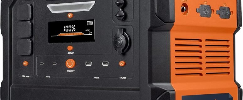 Generac 1086Wh Portable Power Station with Lithium-Ion Battery – Clean, Emission-Free Power – Wirless Charging Pad and Compact Design – Camping, RV, Indoor/Outdoor Use – Orange/Black