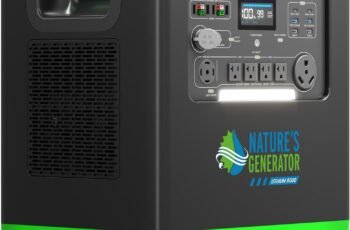 Natures Generator 3 Packs 3840Wh Solar Generator + 125A Automatic Transfer Switch, Lithium Batteries, 6000W Power Station for Home Backup, RVs, Emergencies, Power Outages, and Outdoor Camping