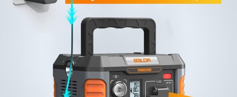 BALDR Portable Power Station 300W 231Wh Power Bank with 100W Two-Way Fast Charging 2Hr to 80% 120V Pure Sine Wave AC Outlet Solar-Ready for Camping and Emergencies. (Solar Panel Optional)