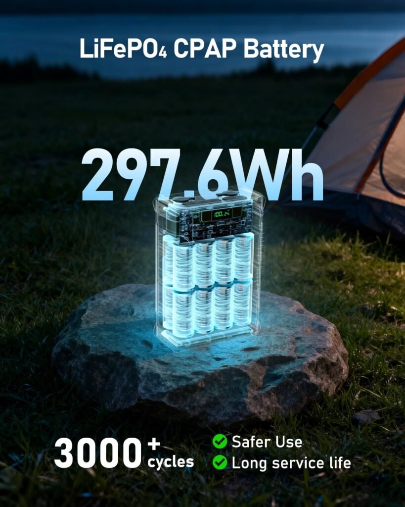 EASYLONGER ES960 PRO CPAP Battery Pack 297.6Wh High Capacity CPAP Power Supply for Camping, Portable Power Station for ResMed AirSense/10, AirCurve/10, AirMini, Luna TravelPAP, DreamStation EASYLONGER ES960 PRO CPAP Battery Pack 297.6Wh High Capacity CPAP Power Supply for Camping, Portable Power Station for ResMed AirSense/10, AirCurve/10, AirMini, Luna TravelPAP, DreamStation