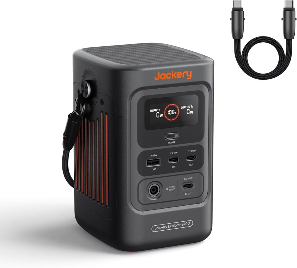 Jackery Explorer 240D Power Bank, 80,000mAh LiFePO4 Battery Portable Power Station, 200W DC Output,1-Hour Fast Charging, Compact for Outdoor Camping, Travel, Emergencies Jackery Explorer 240D Power Bank, 80,000mAh LiFePO4 Battery Portable Power Station, 200W DC Output,1-Hour Fast Charging, Compact for Outdoor Camping, Travel, Emergencies