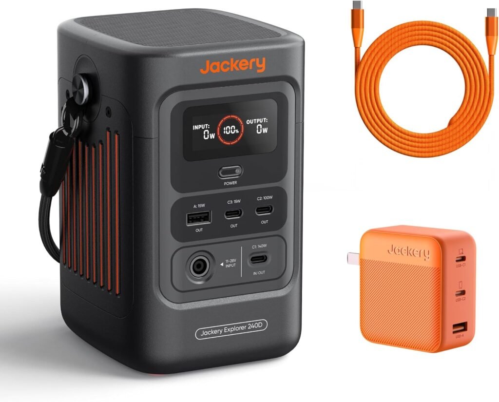 Jackery Explorer 240D Power Bank, 80,000mAh LiFePO4 Battery Portable Power Station, 200W DC Output,1-Hour Fast Charging, Compact for Outdoor Camping, Travel, Emergencies Jackery Explorer 240D Power Bank, 80,000mAh LiFePO4 Battery Portable Power Station, 200W DC Output,1-Hour Fast Charging, Compact for Outdoor Camping, Travel, Emergencies