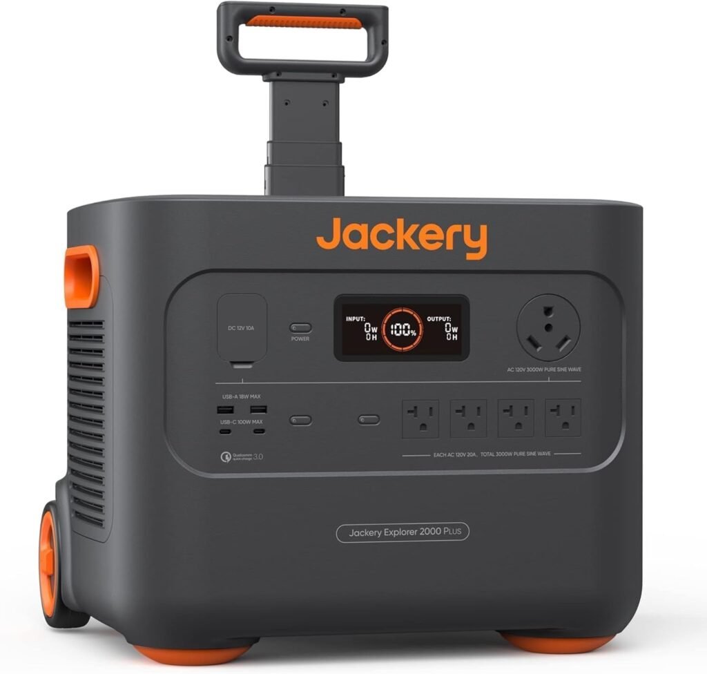Jackery Explorer Plus Portable Power Station, 2042Wh LiFePO4 Solar Generator, 3000W AC Output, Expandable to 24kWh, UPS Home Backup for Emergency Camping RV Off-Grid(Solar Panel Optional)