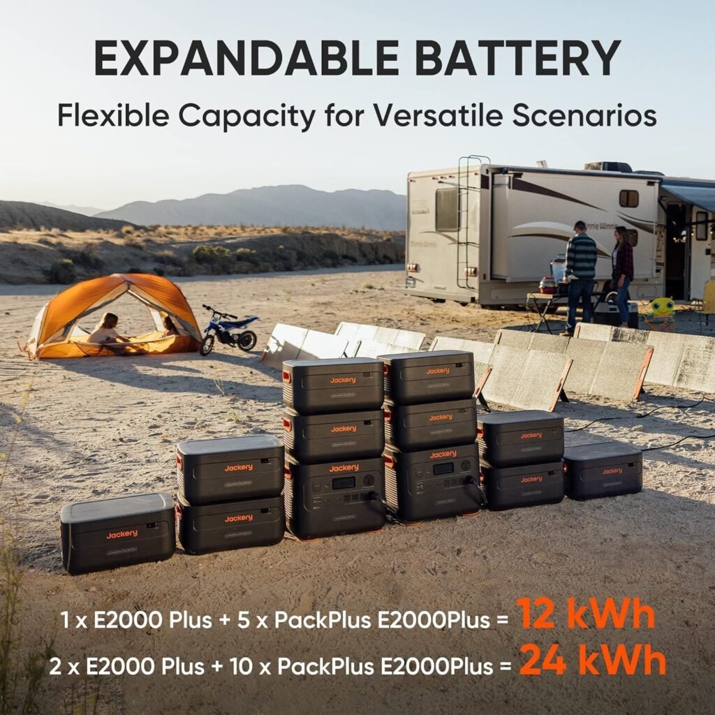 Jackery Explorer Plus Portable Power Station, 2042Wh LiFePO4 Solar Generator, 3000W AC Output, Expandable to 24kWh, UPS Home Backup for Emergency Camping RV Off-Grid(Solar Panel Optional)