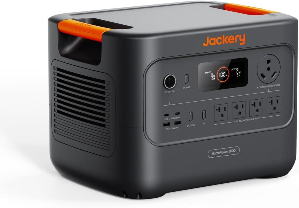 Jackery HomePower Portable Power Station, 3600W (Surge 7200W) Output, 3072Wh LFP Battery Solar Generator, Essential Home Backup for Home Use, Power Outage, RV, Emergencies (Solar Panel Optional)