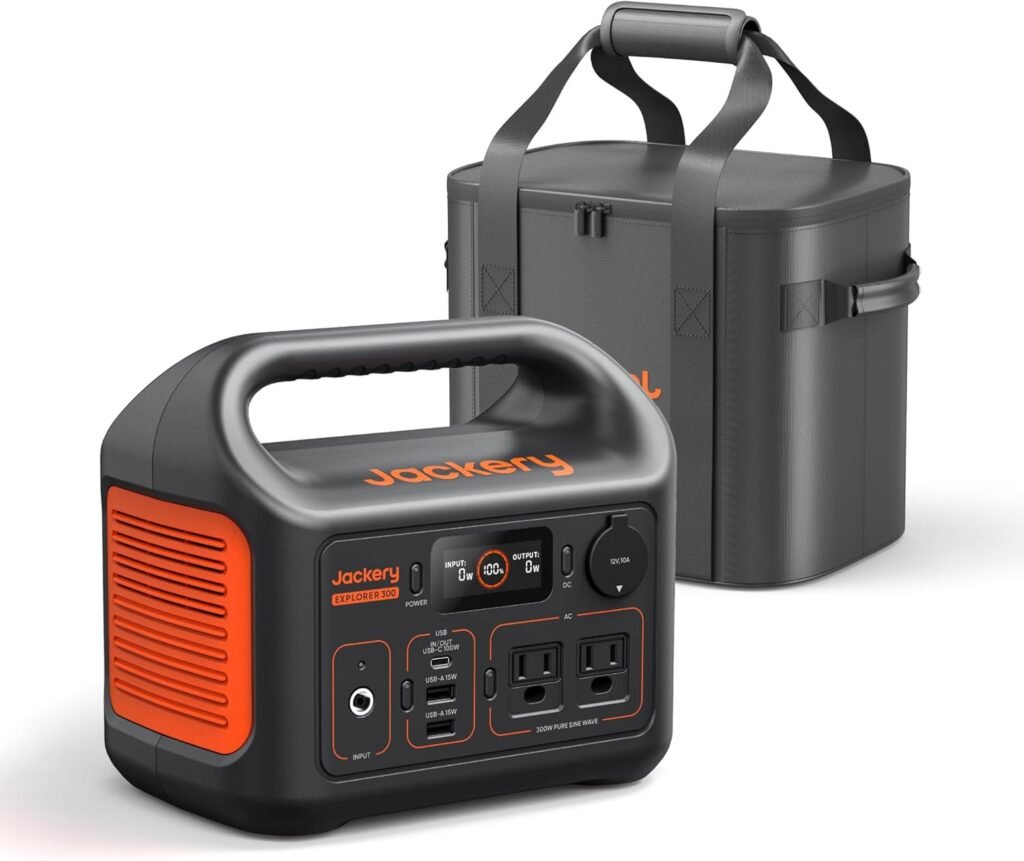 Jackery Portable Power Station Explorer with Carrying Bag, 292Wh Backup LiFePO4 Battery, Solar Generator for Outdoors Camping Travel Hunting Blackout (Solar Panel Optional)