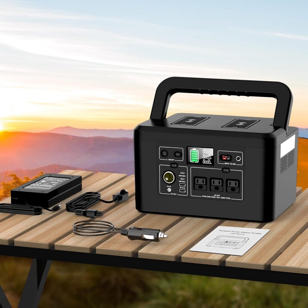 powkey Portable Power Station 800W with AC Outlets, 740Wh Solar Powered Generator(Solar Panel Optional), Emergency Backup Lithium-ion Battery for Outdoors Travel RV Trip Camping CPAP Machine